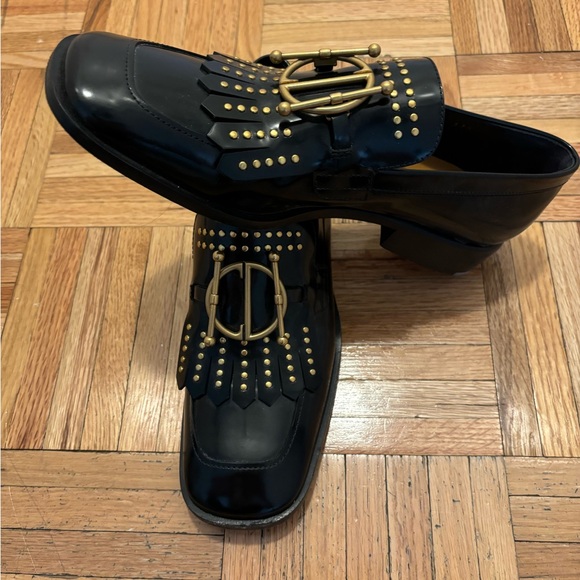 Christian Dior Black Loafers, size 37.5
